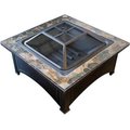 Hiland Fire Pit Wood Burning 36" Square Slate YFP-51133D